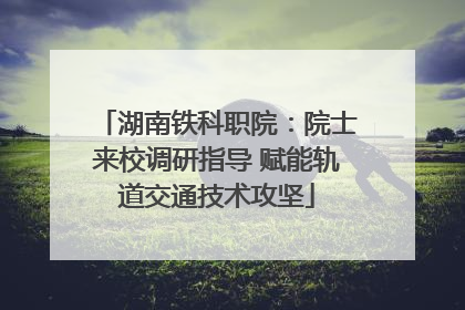 湖南铁科职院：院士来校调研指导 赋能轨道交通技术攻坚